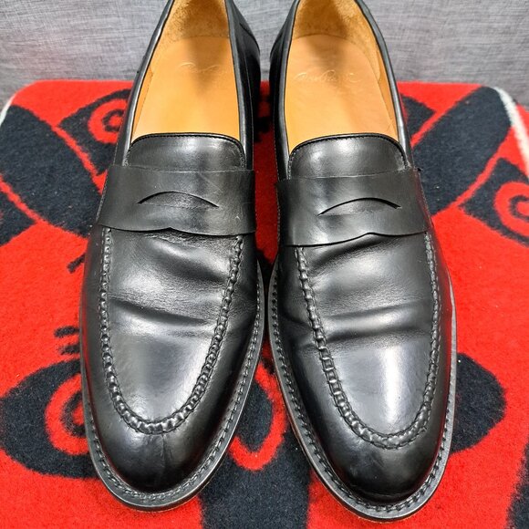 %Size 10 Alan Payne Black Leather Dress Penny Loafers Men\'s Shoes / D5 main image 5
